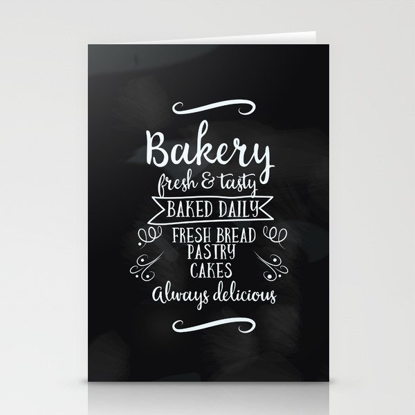 Bakery Chalkboard poster Stationery Cards