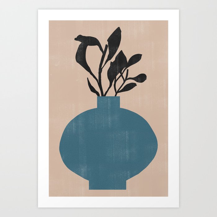 Modern Vase with Plants No.7 Art Print