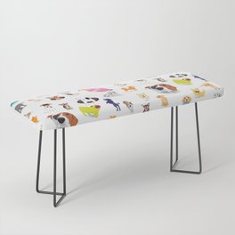 Pattern of dogs, adorable and friendly animal. Bench