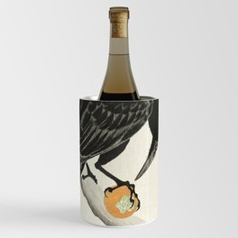 Koson Ohara - Crow with Kaki Fruit - Japanese Vintage Ukiyo-e Woodblock Painting Wine Chiller