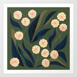 Green Floral Art Print