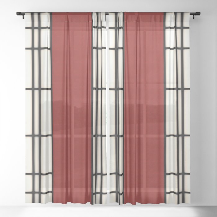 Shoji - red Sheer Curtain