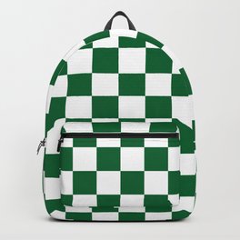 Checkered Green & White Backpack