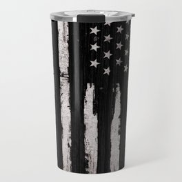 White Grunge American flag Travel Mug