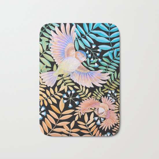 Tropical Bird Bath Mat
