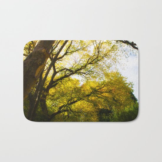 walking in Central park Bath Mat
