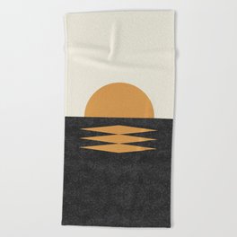 Sunset Geometric Midcentury style Beach Towel