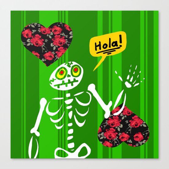 Hello Skeleton Canvas Print