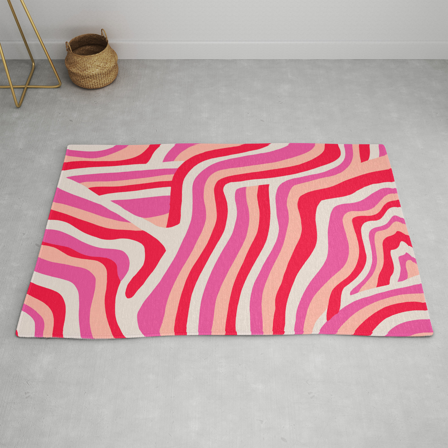 Pink Zebra Stripes Rug By Sunshinecanteen Society6