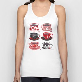 Tea Time – Pink & Red Unisex Tank Top