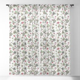 Lucky Ladybugs and Clovers Pattern Sheer Curtain