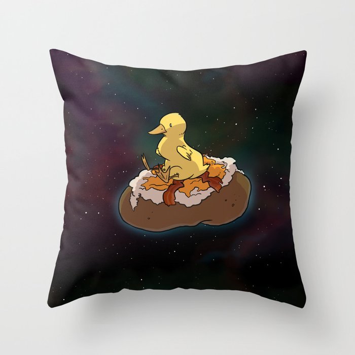 Space Duck Throw Pillow