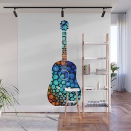Colorful Mosaic Acoustic Guitar Art Music Wall Mural