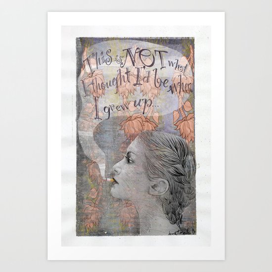 Smoking girl Art Print