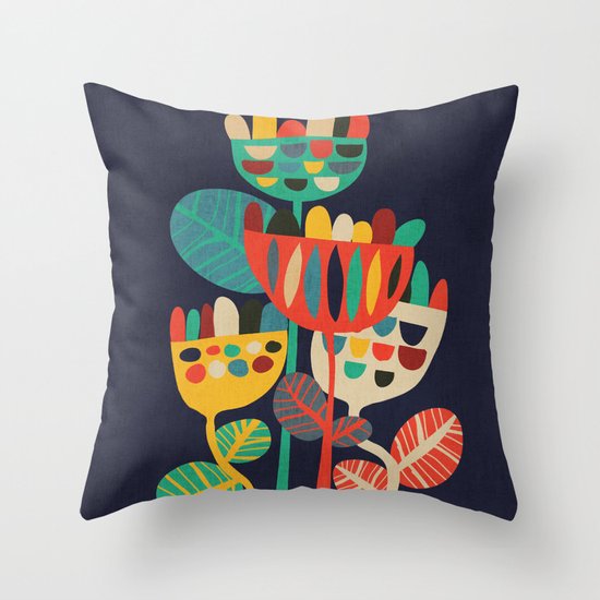 Wild Flowers Throw Pillow