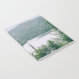 Rainy Mountain Landscape Photography | Green Hills with Forest Photo | Lake and Woods Notebook