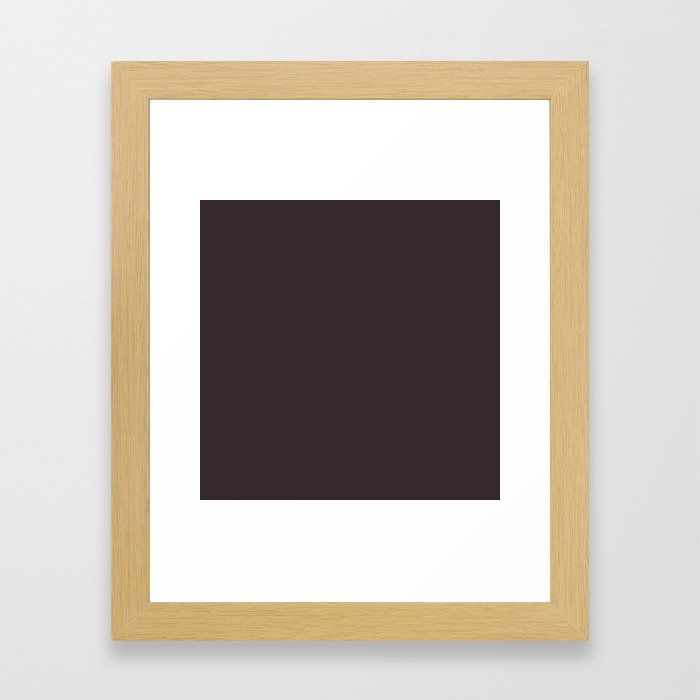 Solid Dark Charcoal Grey Color Framed Art Print