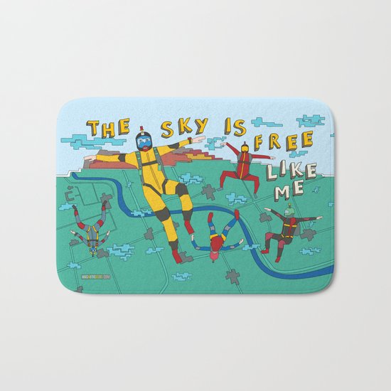 Skydive in the sky Bath Mat