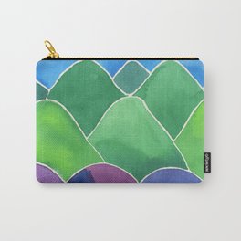 Mystic Hills Carry-All Pouch | Watercolor, Landscape, Meditative, Painting, Watercolorpainting, Landscapepainting, Happyart, Watercolorlandscape, Whimsical, Hillsandsky 