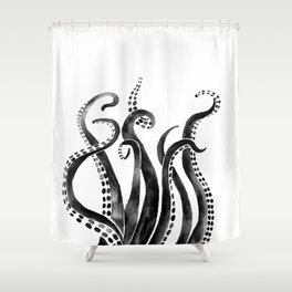 Black Octopus Shower Curtain