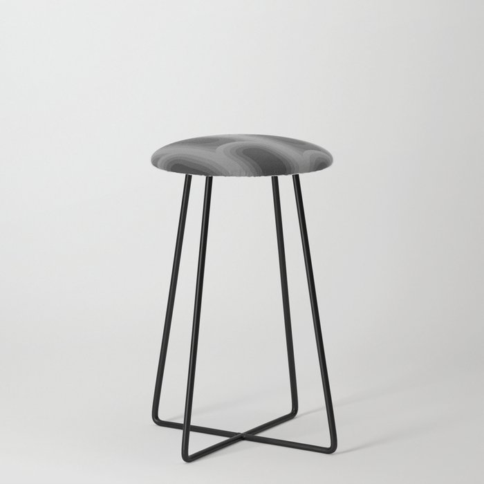60s 70s retro pattern 45 in grey Counter Stool