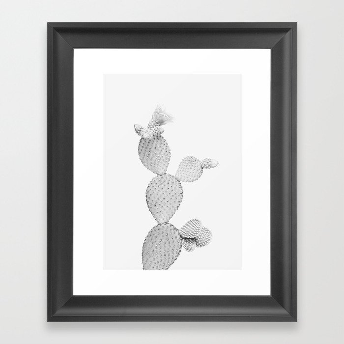 Cactus White Framed Art Print