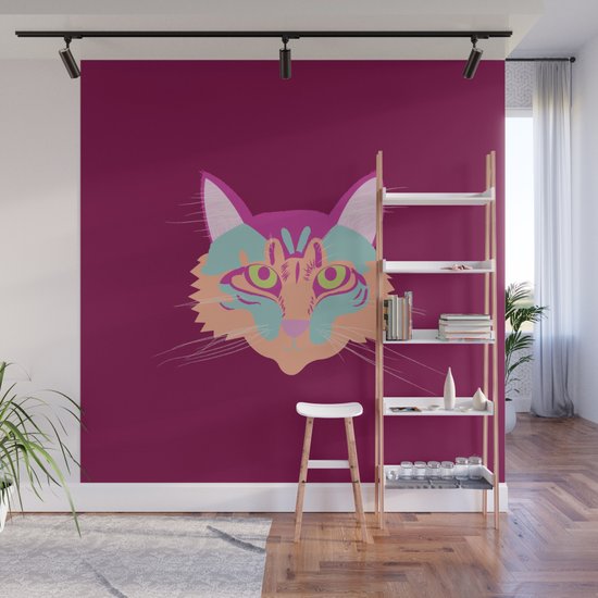 Charlie Cat Wall Mural By Marybethbyram Society6