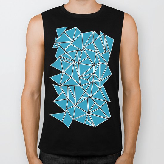 Shattered Ab Blue Biker Tank