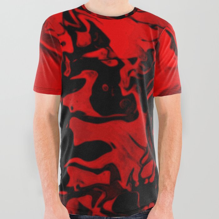 Vampire - red and black gradient swirl pattern All Over Graphic Tee
