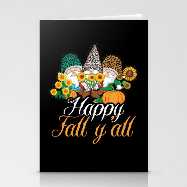 Fall Autumn Gnome Elf Dwarf Thanksgiving Stationery Cards