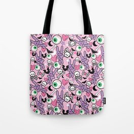 Pastel Goth Bunny Eyeball Tote Bag