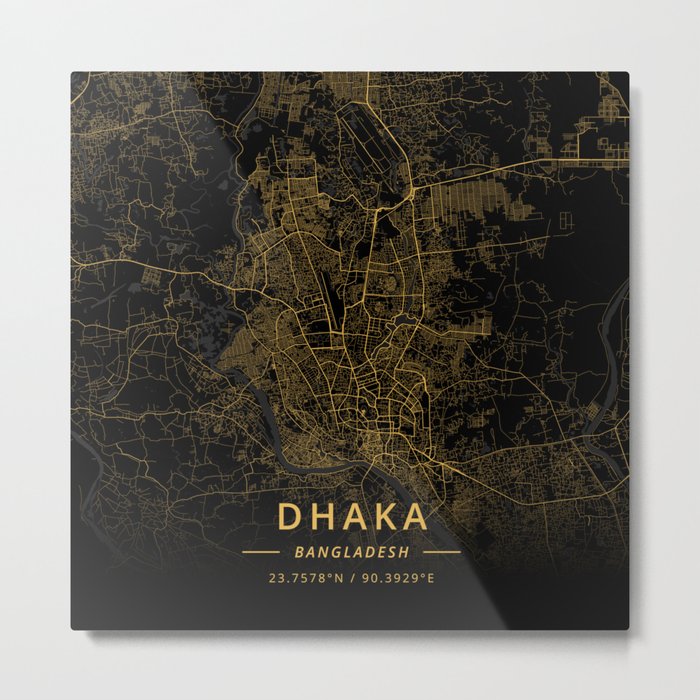 Dhaka, Bangladesh - Gold Metal Print