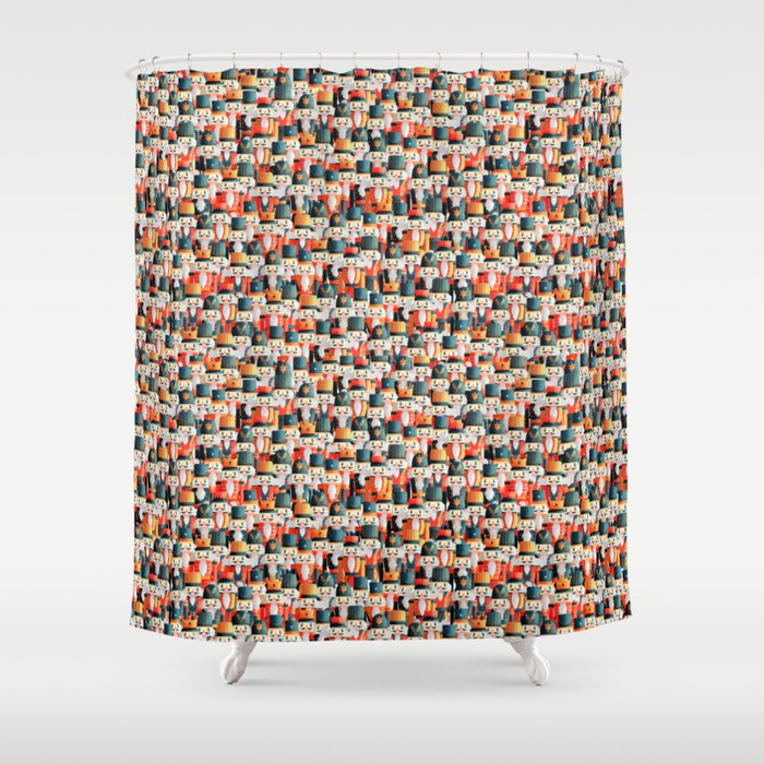 Army of Soldier and King Christmas Nutcrackers  Shower Curtain