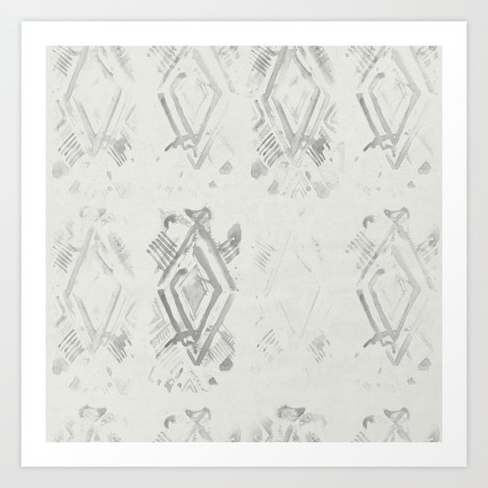 Simply Ikat Ink in Lunar Gray Art Print