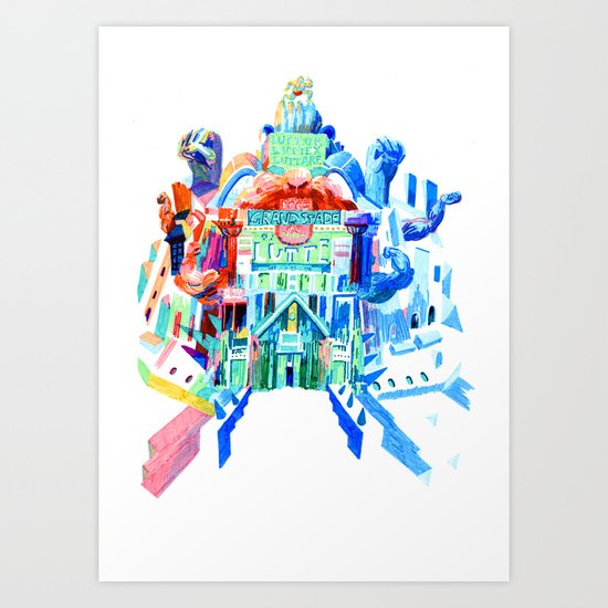 Le Très Grand Stade De Lutte Art Print