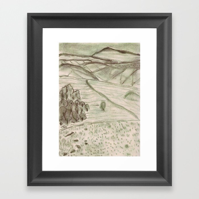 Charcoal Landscape Framed Art Print