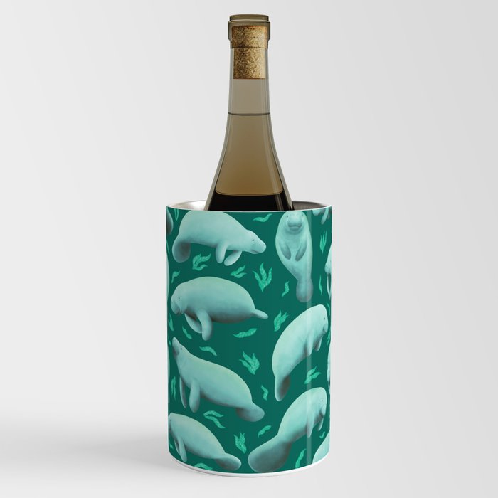 manatees (teal) Wine Chiller