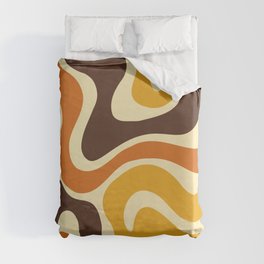 Warped Swirl Marble Pattern (orange/yellow/brown) Duvet Cover