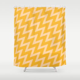 Creamsicle Slanted Chevron Shower Curtain