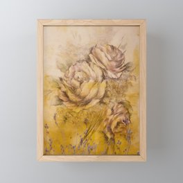 Vintage countryside rose bouquet Framed Mini Art Print