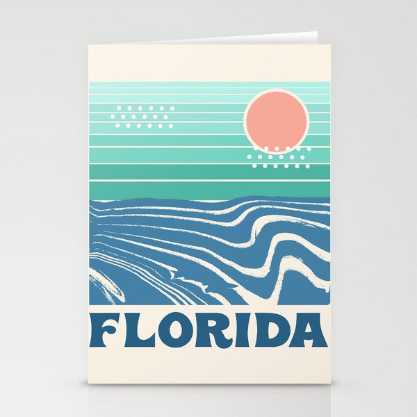 florida retro travel poster 70s throwback minimal ocean surfing