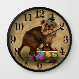 Traveller // quokka Wall Clock | Animal, Illustration, Funny, Children 