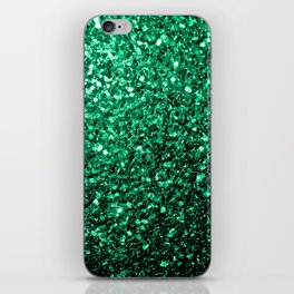 Emerald Green faux glitter sparkles iPhone Skin