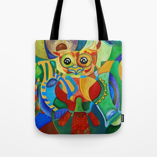 Rainbow Owl Tote Bag