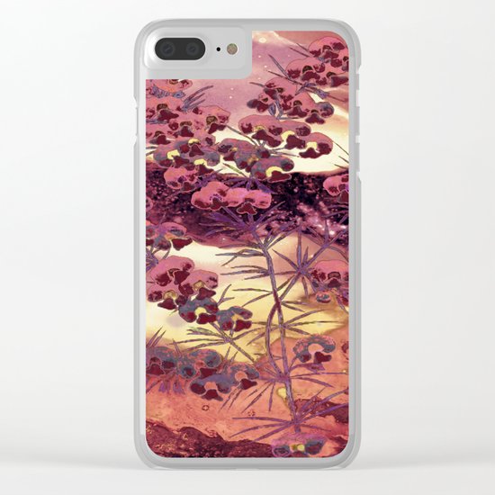 pink Christmas landscape Clear iPhone Case