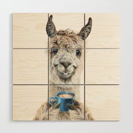 Llama Latte Wood Wall Art