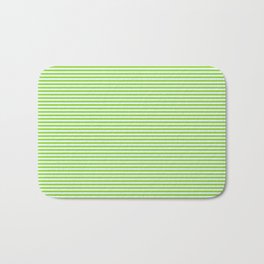 [ Thumbnail: Green and Light Cyan Colored Lined Pattern Bath Mat ]