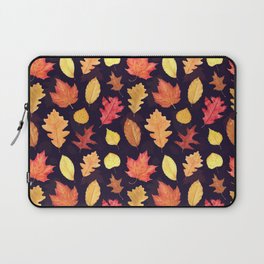 Autumn Leaves - dark plum Laptop Sleeve