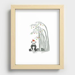 Christmas Panda Recessed Framed Print