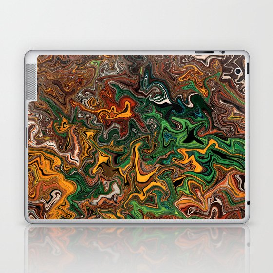 Ethnic liquid marble abstract with earthy tones Laptop & iPad Skin